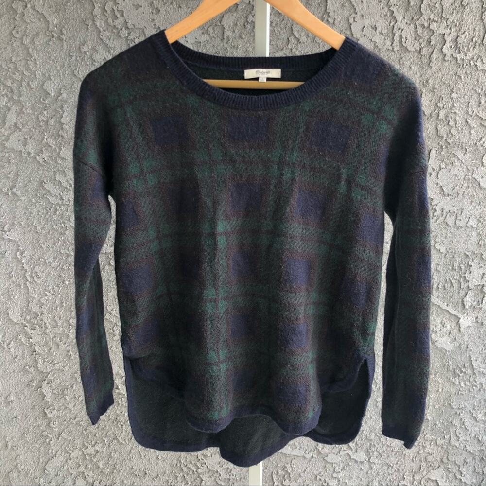 Madewell Wool Alpaca Mohair Blend Plaid Sweater